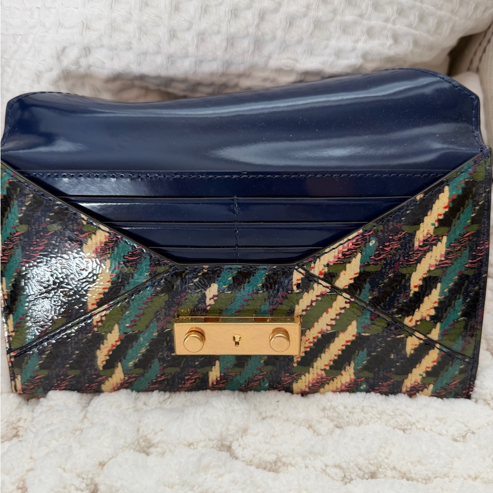 Tory Burch Multi-Color Patterned Envelope Clutch/wallet with Gold Lock - Picture 6 of 8